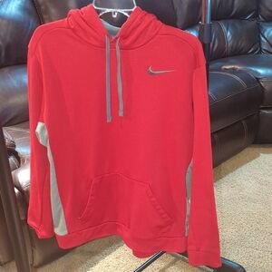 Nike Therma-fit Men's Large Red and Gray Hoodie